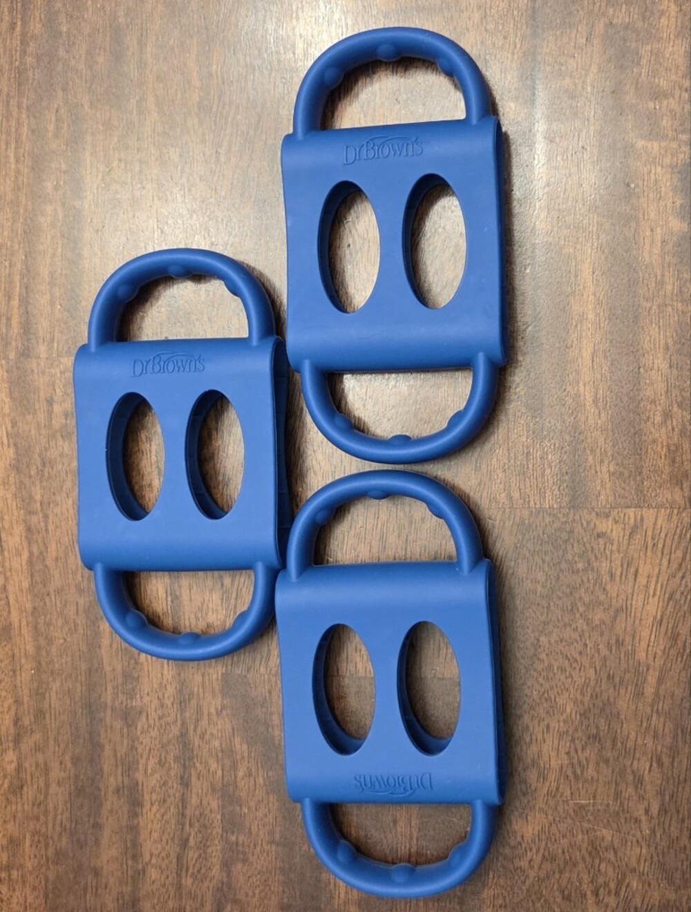 Dr. Brown's Blue Silicone Slip-On Bottle Handle Grips - Set of 3